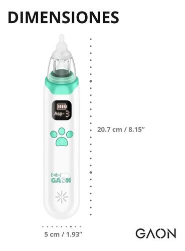 Aspirador Nasal Para Bebe Saca Mocos Electrico Blanco con Menta