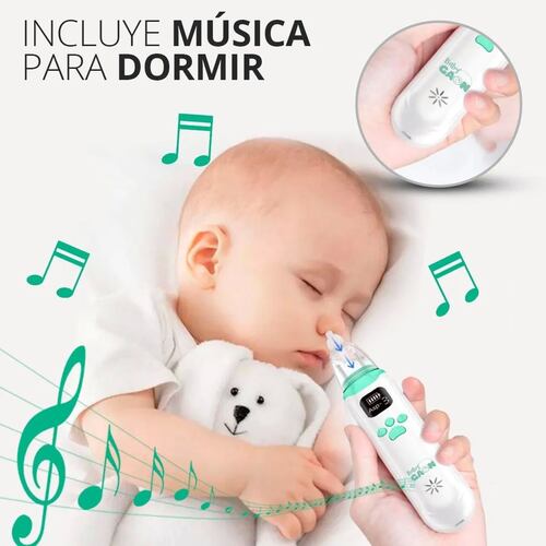 Aspirador Nasal Para Bebe Saca Mocos Electrico Blanco con Menta
