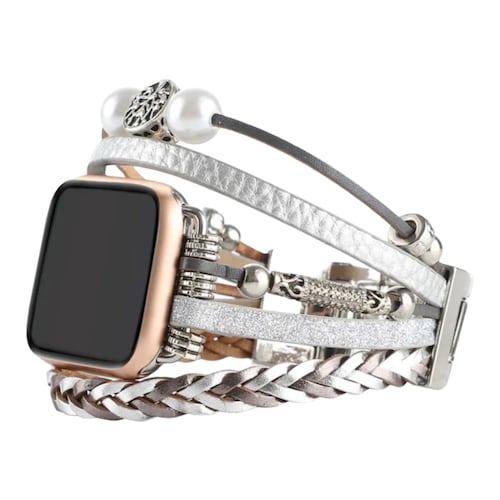 Correa Band Eslabon metalico con Pulsera Compatible Con Apple Watch 38/40/41 mm y 42/44/45 mm para Mujer.