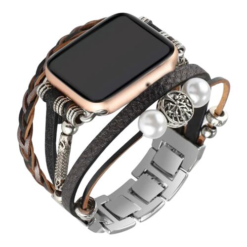 Correa Band Eslabon metalico con Pulsera Compatible Con Apple Watch 38/40/41 mm y 42/44/45 mm para Mujer.