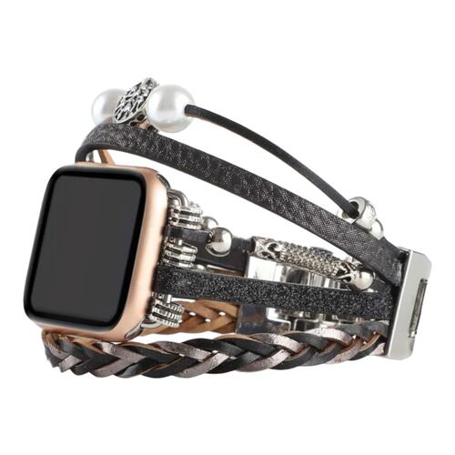 Correa Band Eslabon metalico con Pulsera Compatible Con Apple Watch 38/40/41 mm y 42/44/45 mm para Mujer.