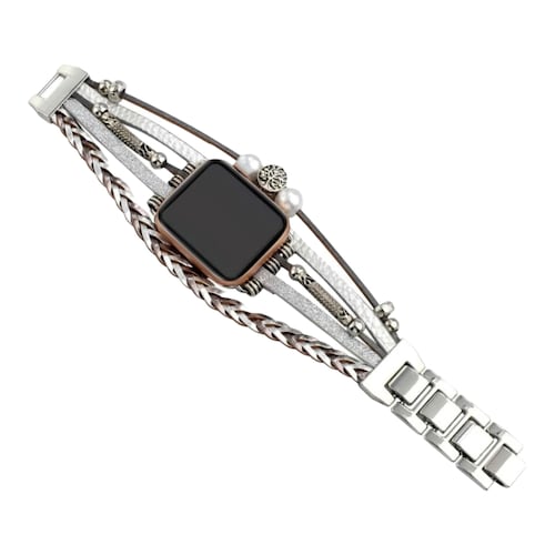 Correa Band Eslabon metalico con Pulsera Compatible Con Apple Watch 38/40/41 mm y 42/44/45 mm para Mujer.