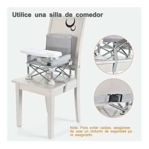 Silla plegable Periquera Para comer Bebe Gris