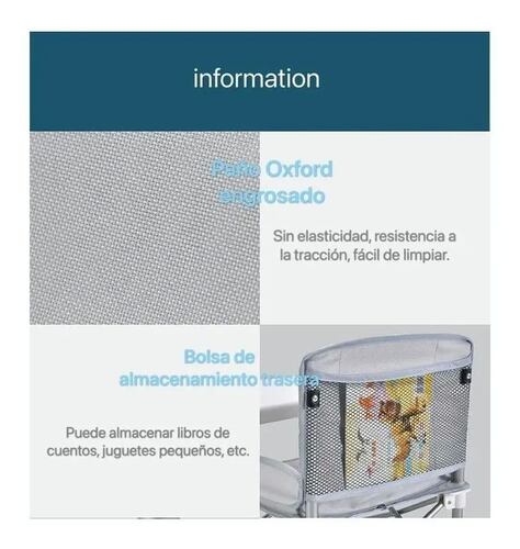 Silla plegable Periquera Para comer Bebe Gris
