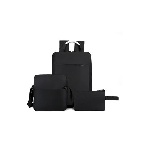 "Mochila Escolar Con Sistema Antirrobo Para Laptop, 3 Uds. Negra "