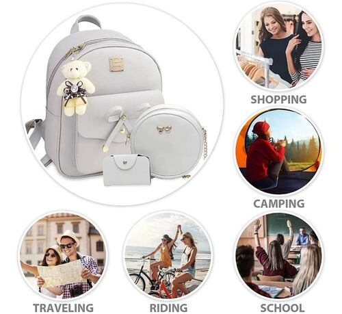 3 Piezas de Bolsas Modernas para Dama  Gris