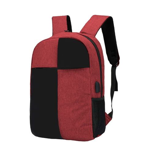 Mochila Para Laptop Carga Usb Negra con Rojo