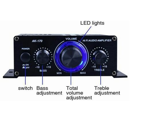 Mini Amplificador De Potencia De Audio P /auto Casa 2 Canal