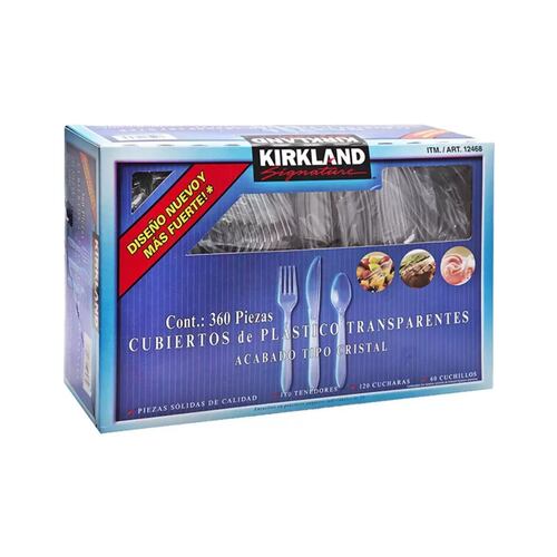 Cubiertos Cristalinos de Plástico 360 Pzas Kirkland