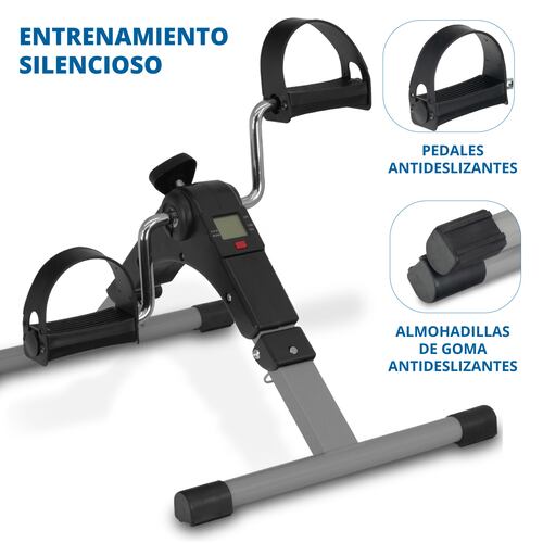 Altera Ejercitador de Pedal Plegable Mini Bicicleta de Ejercicio con Pantalla LCD para Rehabilitación de Piernas y Brazos
