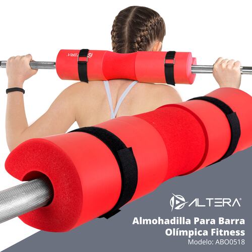 Altera Almohadilla para Barra Olímpica Levantamiento de Pesas Protector de Cuello con 2 Correas de Velcro