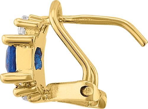 Arete Baguette Azul 10K - 3601