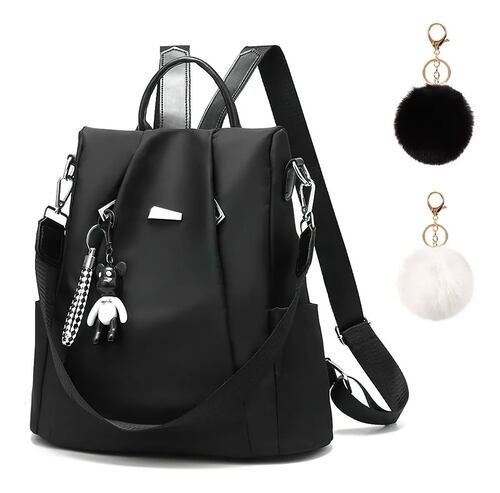 Mochila Impermeable Antirrobo Para Mujer Negra