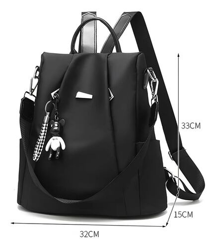 Mochila Impermeable Antirrobo Para Mujer Negra