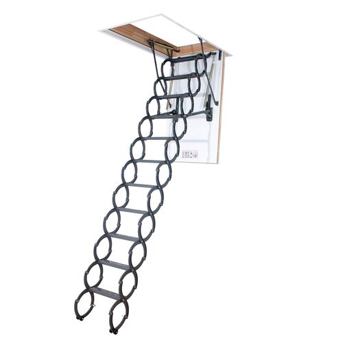 FAKRO Escalera de Ático Fabricada en Acero, Estilo LST Tijera, hueco de 50 x 80 cm.