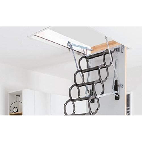 FAKRO Escalera de Ático Fabricada en Acero, Estilo LST Tijera, hueco de 50 x 80 cm.