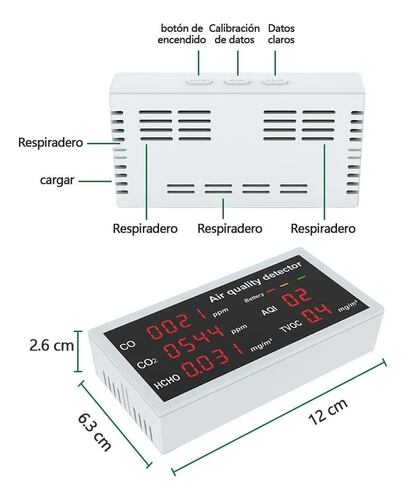 Monitor Detector De Co2 Blanco 