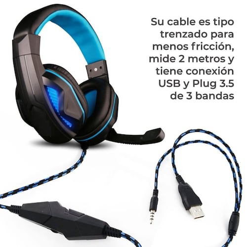 Audifonos Diadema Gamer Con Micrófono Led Videojuegos 5.1