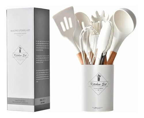 Set 12 Utensilios De Cocina Blancos
