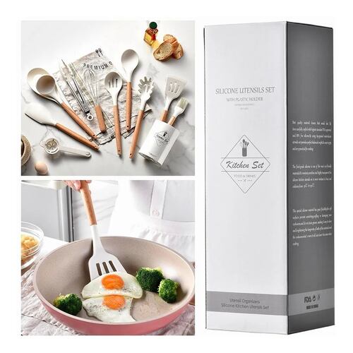 Set 12 Utensilios De Cocina Blancos
