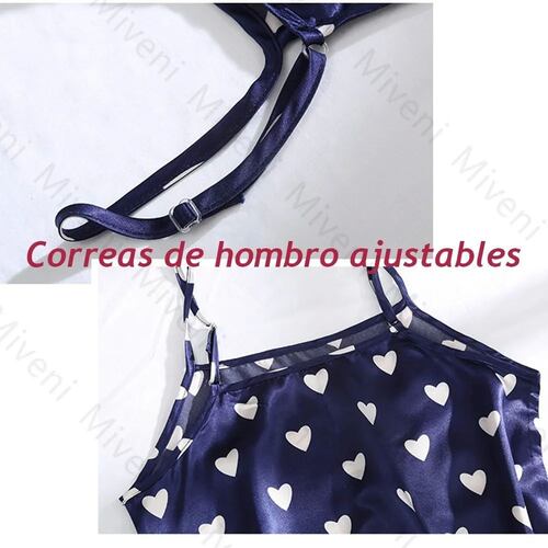 7 Piezas Pijamas  Azul de Corazones Talla M