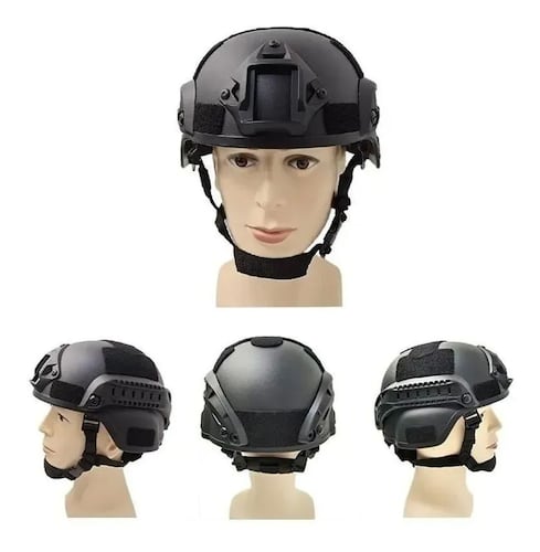 Casco De Protección De Campo Tactico Militar Negro