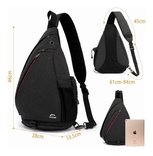 Pechera Mochila Impermeable Negra para Caballero
