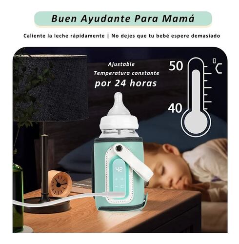 Calentador Biberones Bebes De Mamilas Lcd Portátil Usb Verde