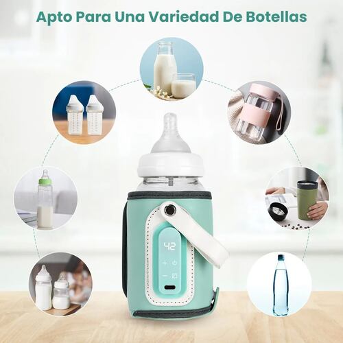 Calentador Biberones Bebes De Mamilas Lcd Portátil Usb Verde