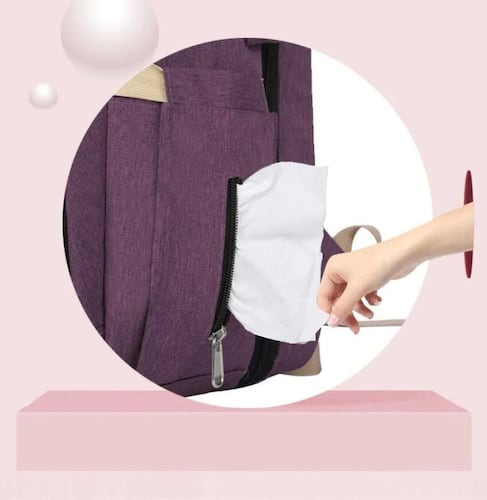 Mochila Pañalera Cuna Impermeable Para Bebe Gris