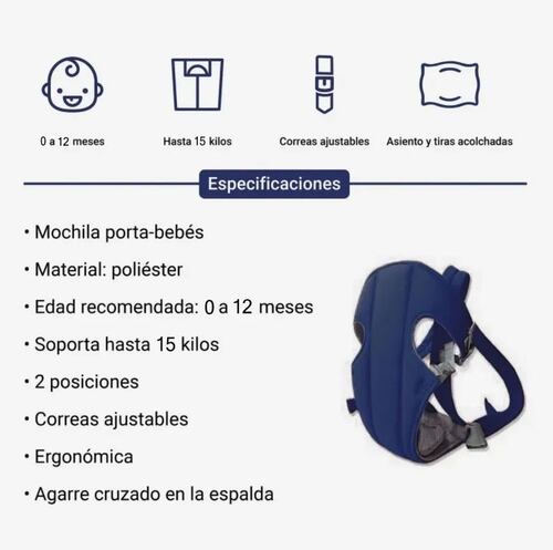 Cangurera Bebé 3 En 1 Azul Marino