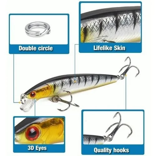 12 Piezas Señuelos Para Pesca De Río Currican Camarones