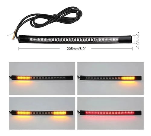 Tira De Led Moto Stop Direccionales Universal 