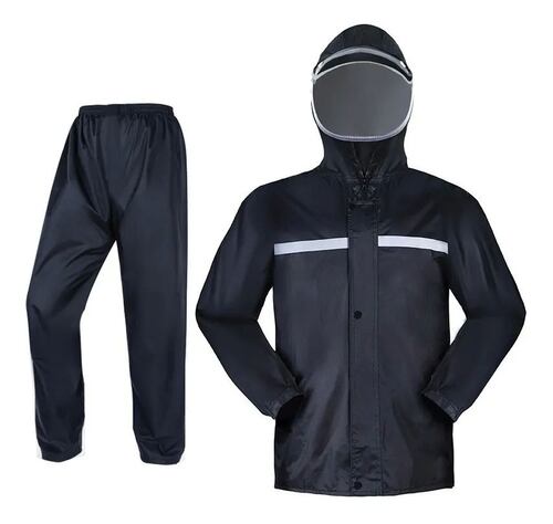 Impermeable Motociclista Negro Alta Calidad XXXXL