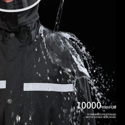 Impermeable Motociclista Negro Alta Calidad XXXXL