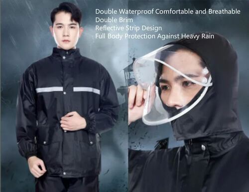 Impermeable Motociclista Negro Alta Calidad XXXXL