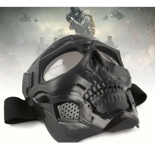 Careta Casco Tactico  Para Gotcha Negro