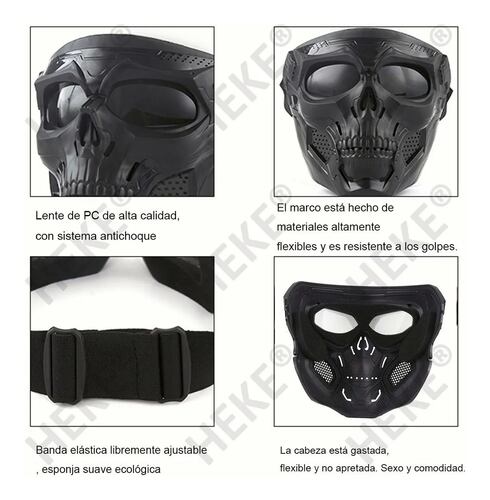 Careta Casco Tactico  Para Gotcha Negro