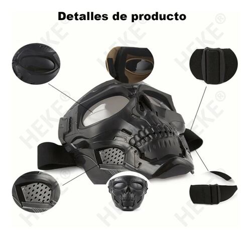 Careta Casco Tactico  Para Gotcha Negro