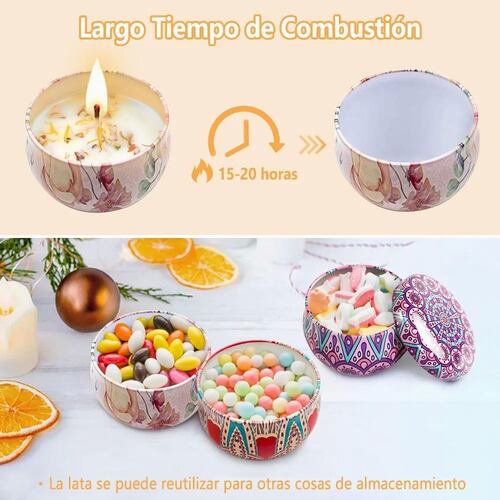 6 Piezas Velas Aromaticas Cera De Soja