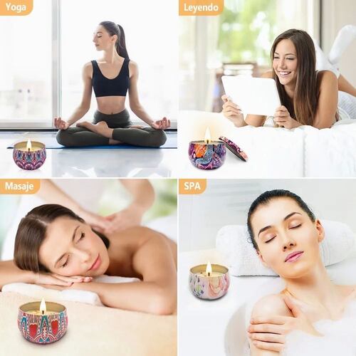 6 Piezas Velas Aromaticas Cera De Soja