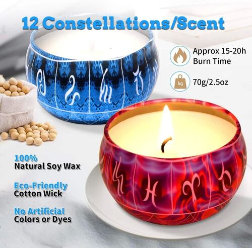 12 Velas Aromáticas  De Cera De Soja