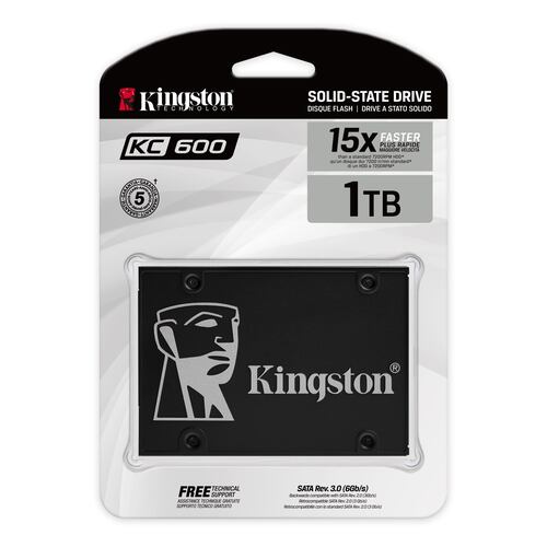 Unidad de Estado Sólido de 1024 GB, Kingston KC600 2.5'', 550/500 MB/s.