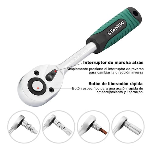 Juego De Herramientas Autocle 108 Pz Con Estuche Dados Verde