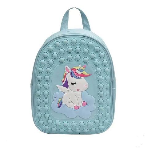 Mochila Para Niños de Unicornio Color Azul