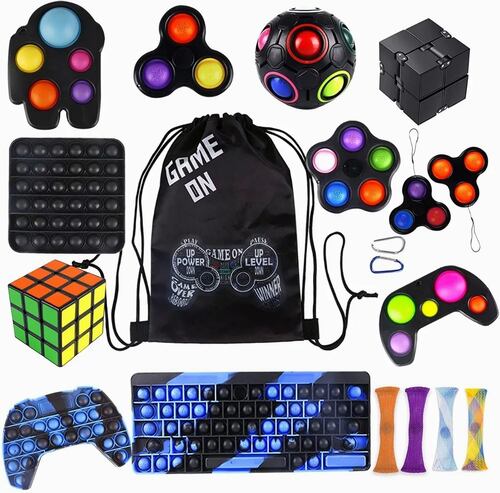 Juguete De Pop It Simple 20 Piezas Negro 