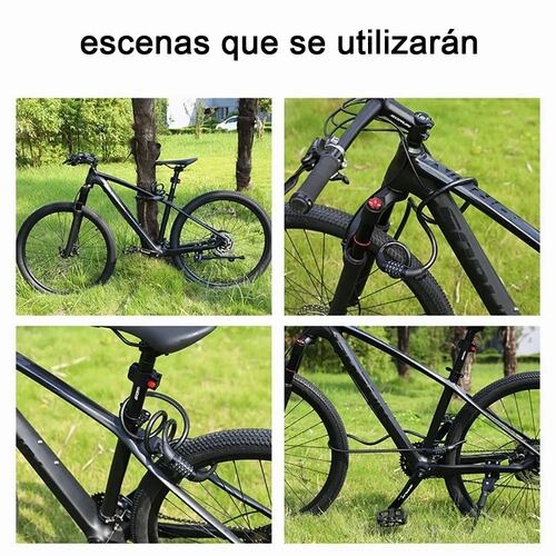 Candado Cadena Reforzado Alta Seguridad Para Bici O Moto Negro