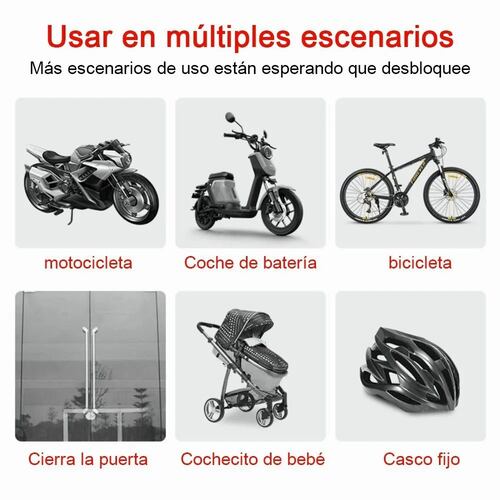Candado Cadena Reforzado Alta Seguridad Para Bici O Moto Negro