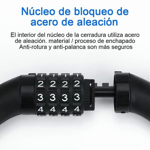 Candado Cadena Reforzado Alta Seguridad Para Bici O Moto Negro