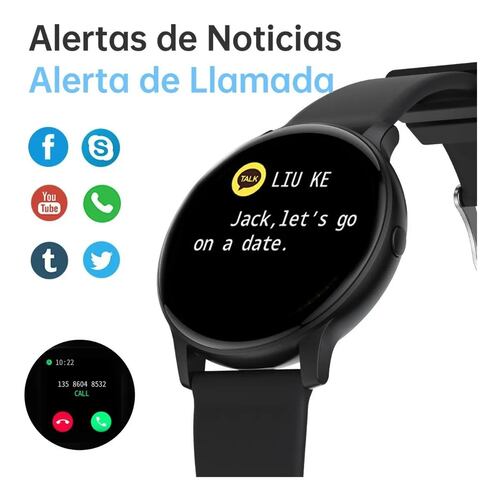 Reloj Inteligente Con Bluetooth Color Negro